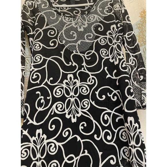 I.N.C Blush Garden Rhinestone Black White Business Macys Pullover Business Sm - Picture 4 of 12
